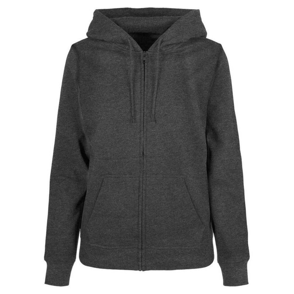 Build Your Brand Womens/Ladies Basic Full Zip Hoodie / Charcoal